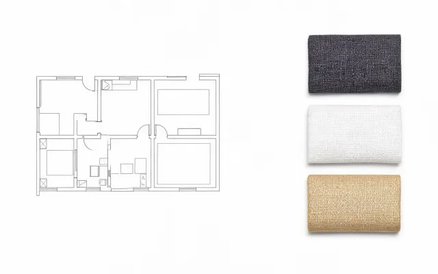 Abstract map and material swatch illustration